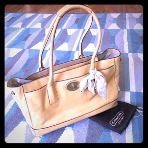 Pre-loved large tan Coach satchel
